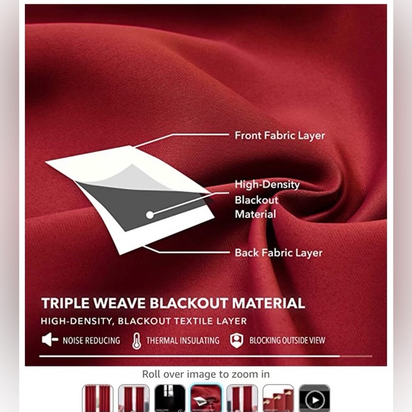 Red or Mellow Yellow Curtains Thermal Drapes Set of 2, 52Wx72L - Picture 2 of 6